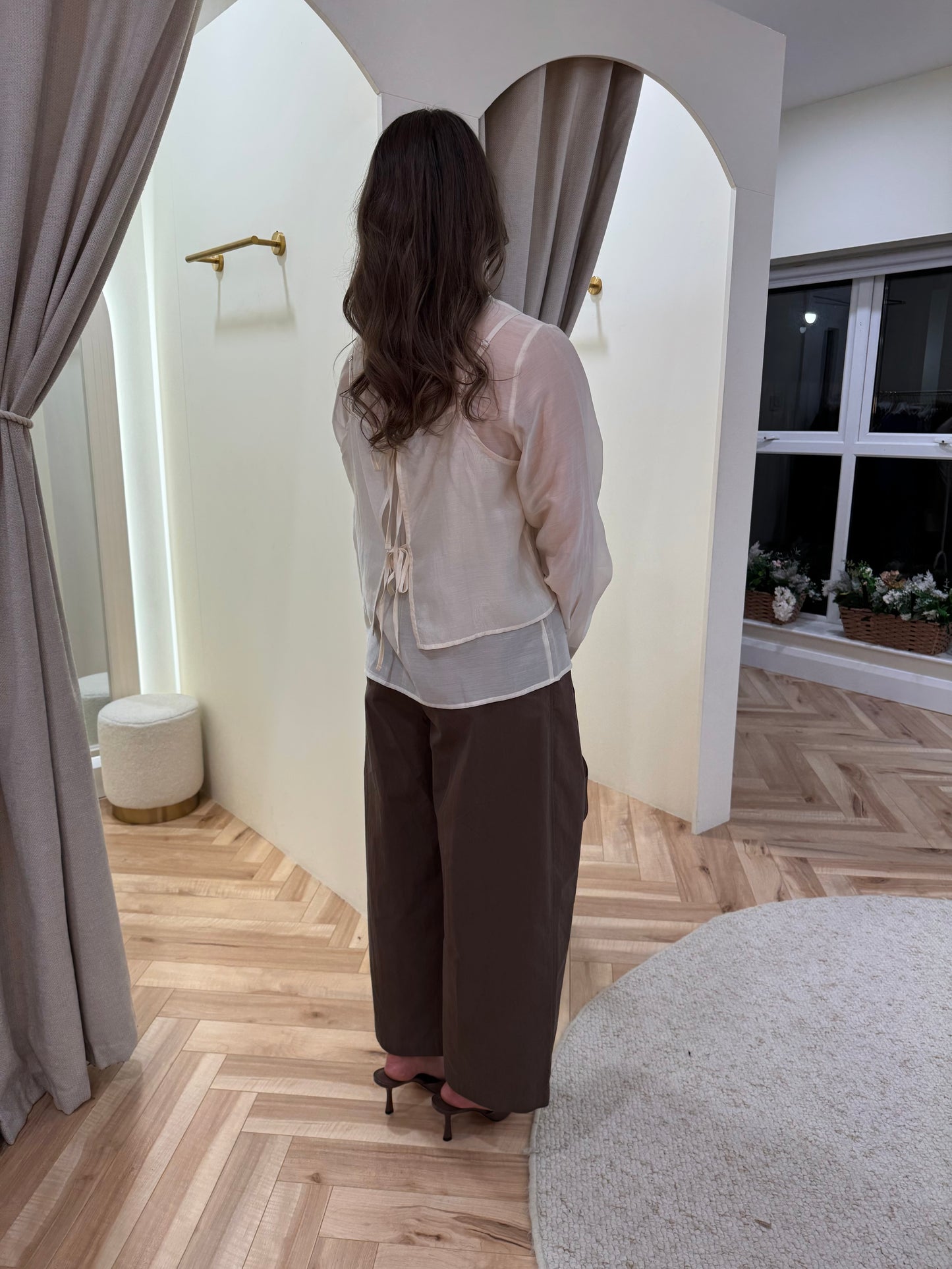 Berta Barrel Trousers in Seal Brown