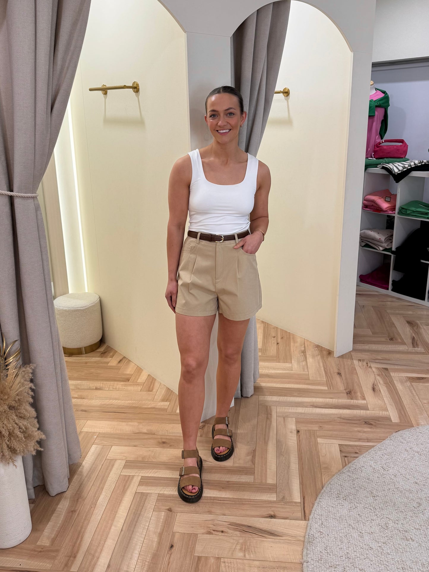 Belted shorts