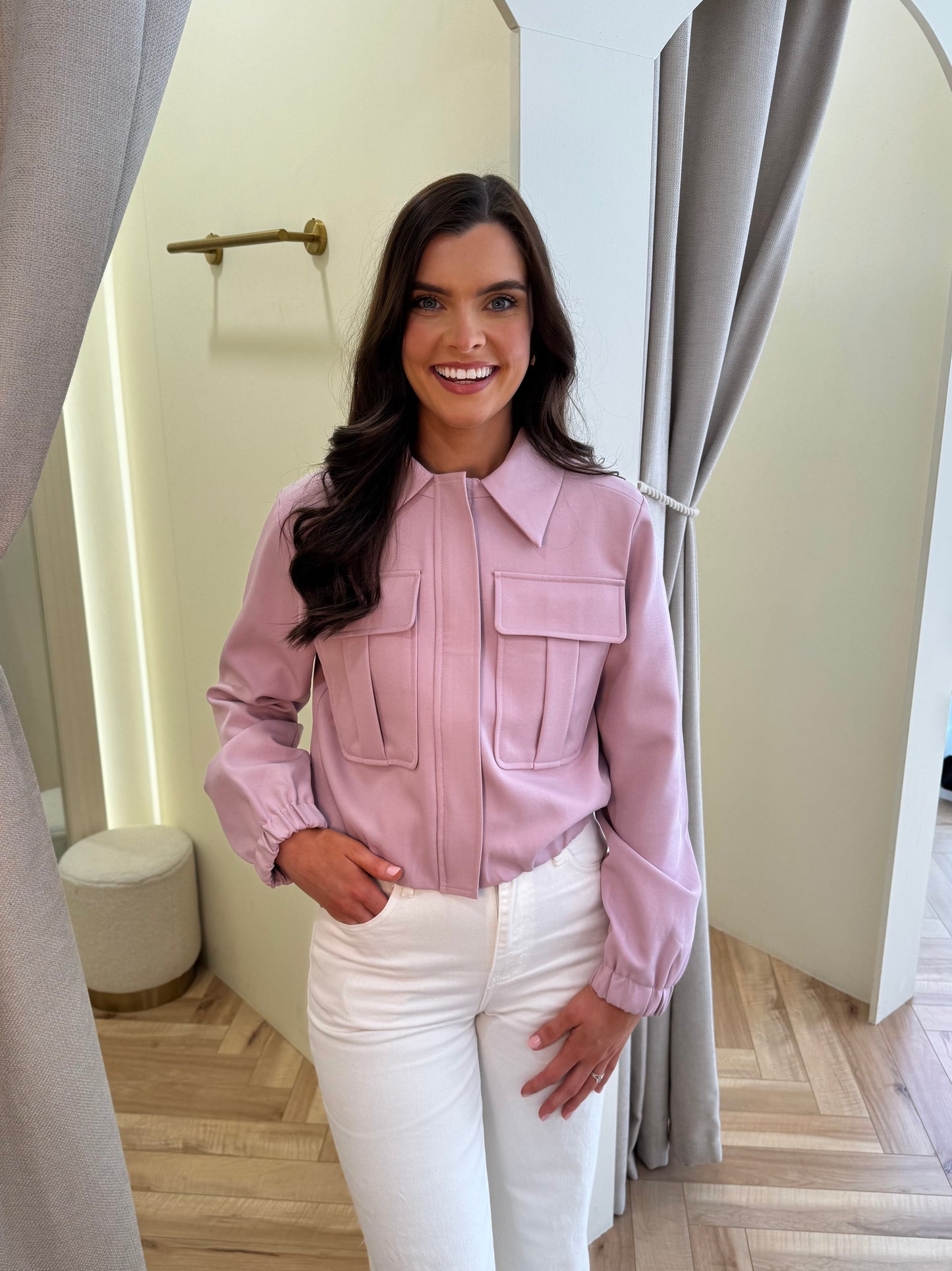 Nora Bomber Jacket in mauve