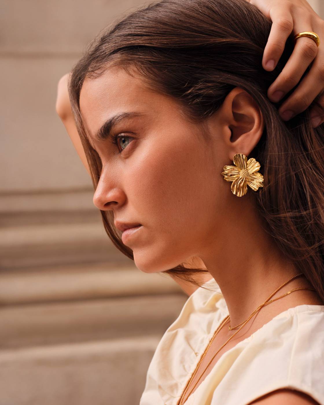 Floramour Waterproof Gold Oversized Earrings