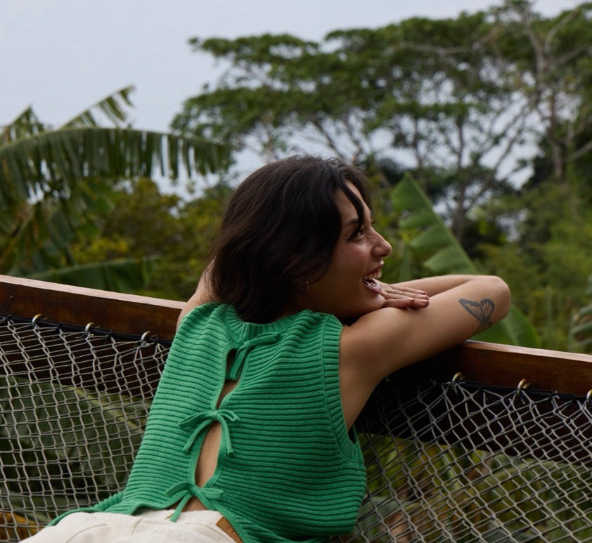 Ihdotties sleeveless knit in green briar