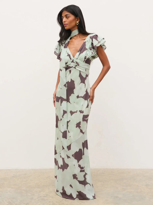 Andi maxi dress in mint watercolour