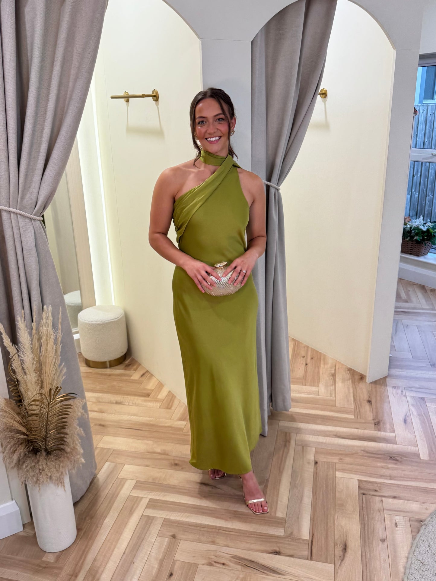 Aideen Maxi Dress in Olive Green
