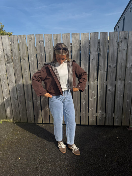 Colby Hooded Jacket in Brown