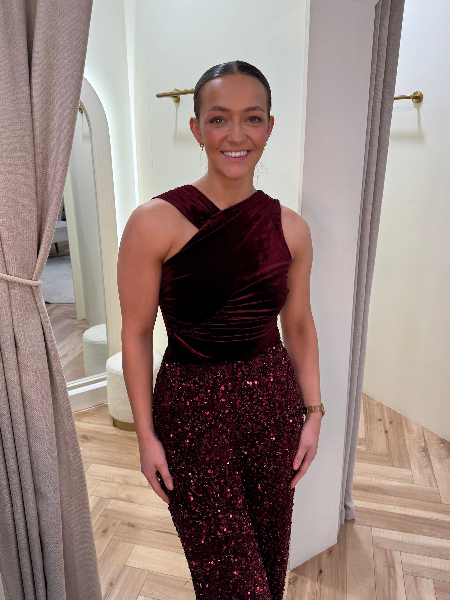 Burgundy velvet bodysuit