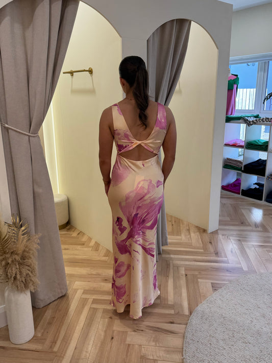 Aria Dress in Yellow & Pink
