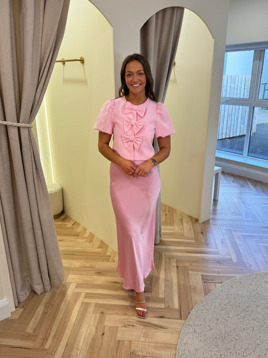 Charlotte Bow Top in Pink