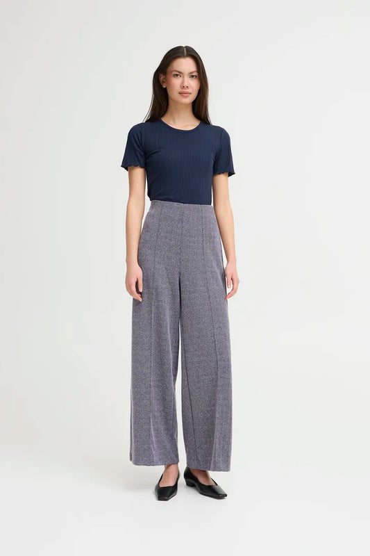 Ihkate Jacquard Trousers in Patriot Blue herringbone