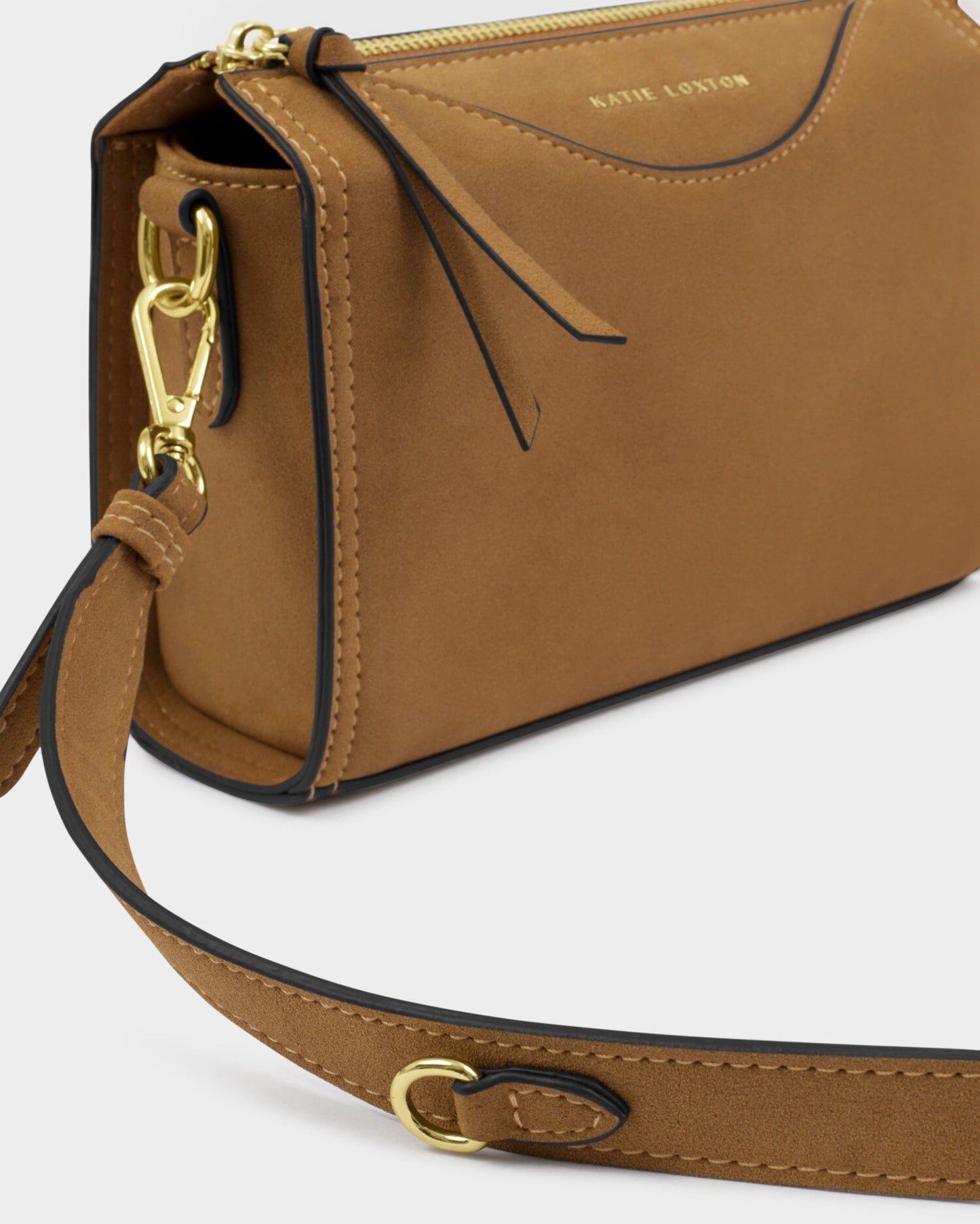 Alba Suedette Crossbody Bag in Caramel