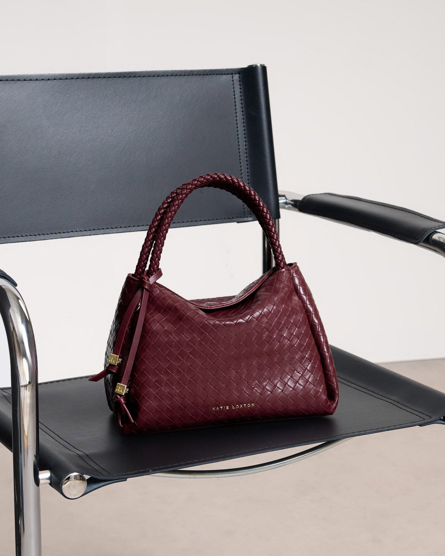 Nova Woven Texture Top Handle Bag in Cherry