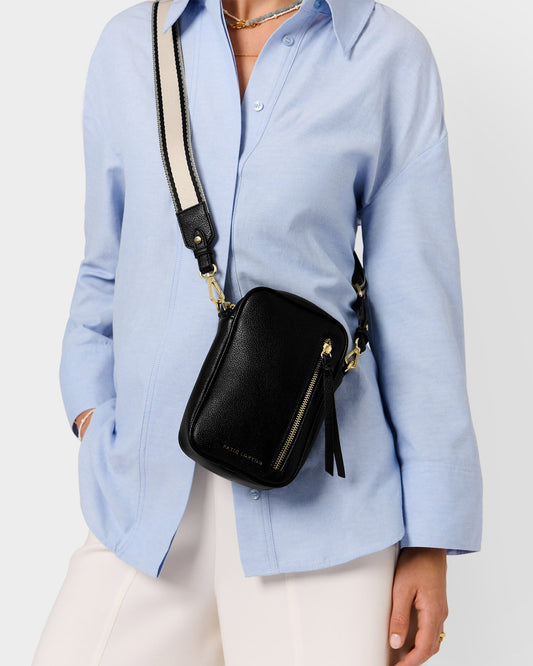 Hallie Small Crossbody in Black