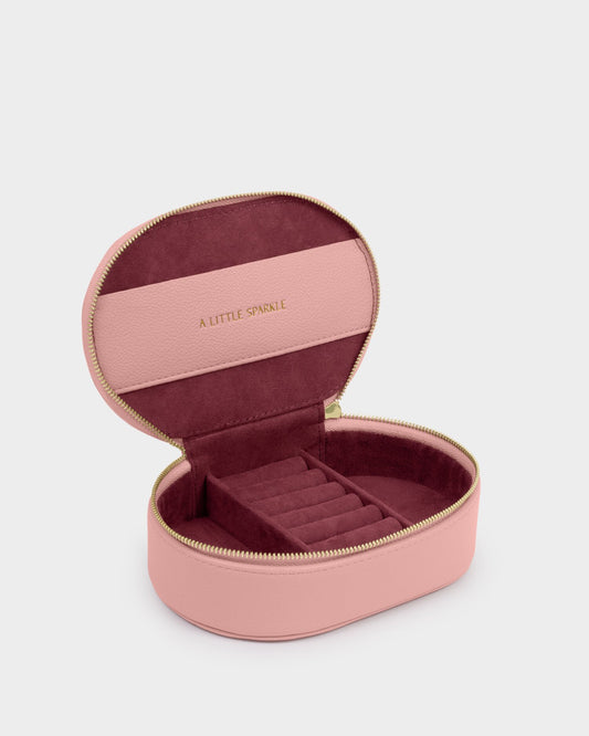 Oval Jewellery Box in Deep Rose