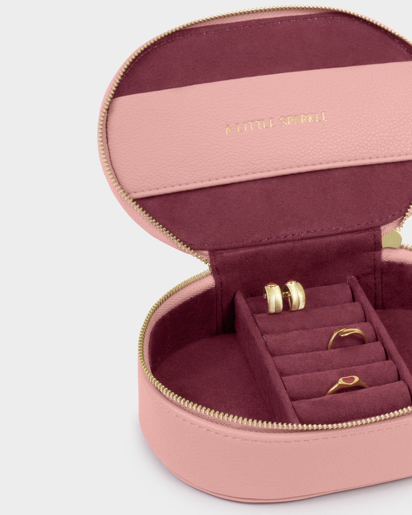 Oval Jewellery Box in Deep Rose
