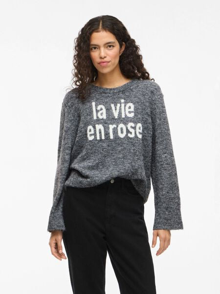 Vimelie Knit Jumper in Grey Melange