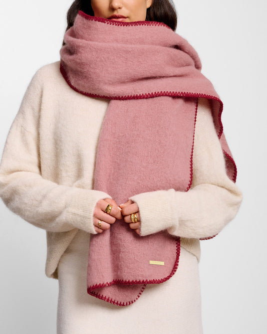 Whipstitch Scarf in Dusty Pink