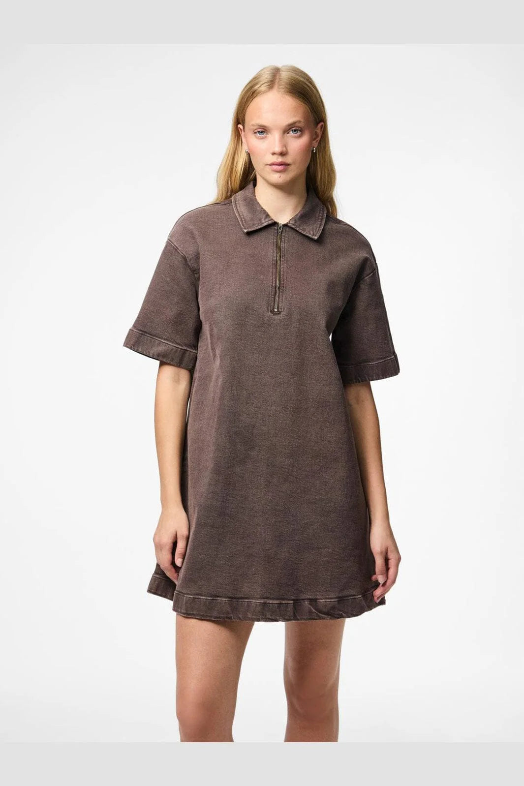 Elma brown denim dress