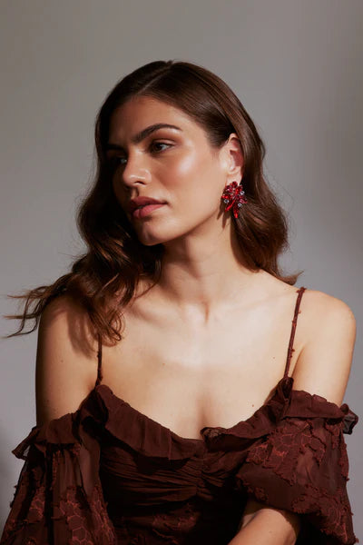 Amani Ruby Crystal Earrings