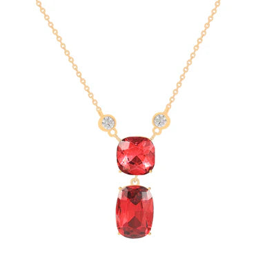 Garnet Ruby Crystal Necklace