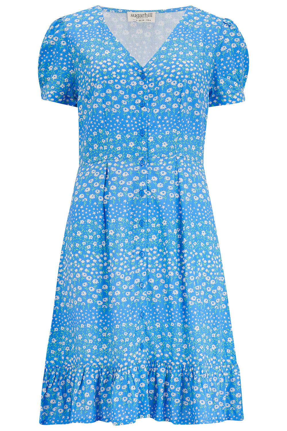 Sugarhill Brighton Marigold Tea Dress - Blue, Ditsy Star Stripe