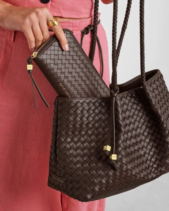 Nova Woven Textured Purse in Chocolate