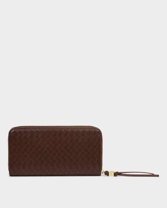 Nova Woven Textured Purse in Chocolate