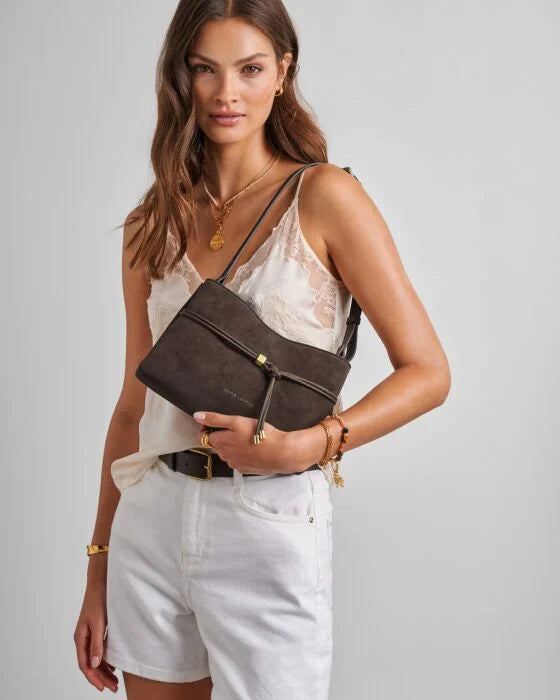 Lori Suedette Crossbody Bag in Chocolate