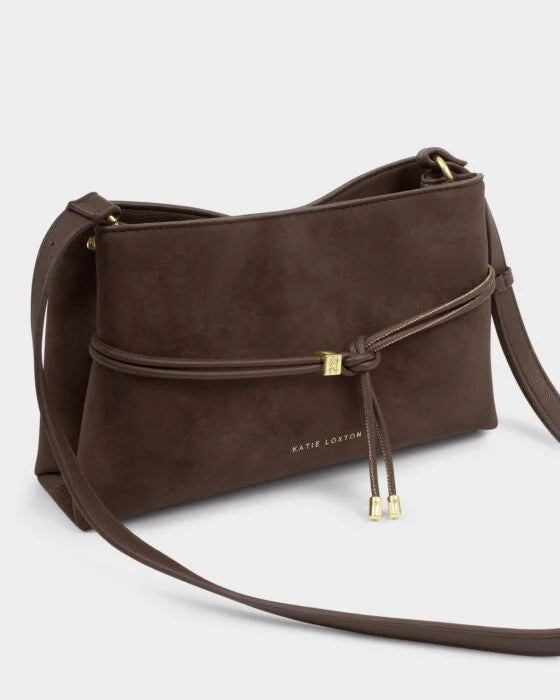 Lori Suedette Crossbody Bag in Chocolate