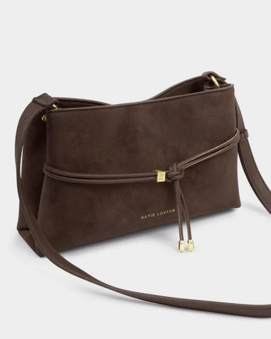 Lori Suedette Crossbody Bag in Chocolate