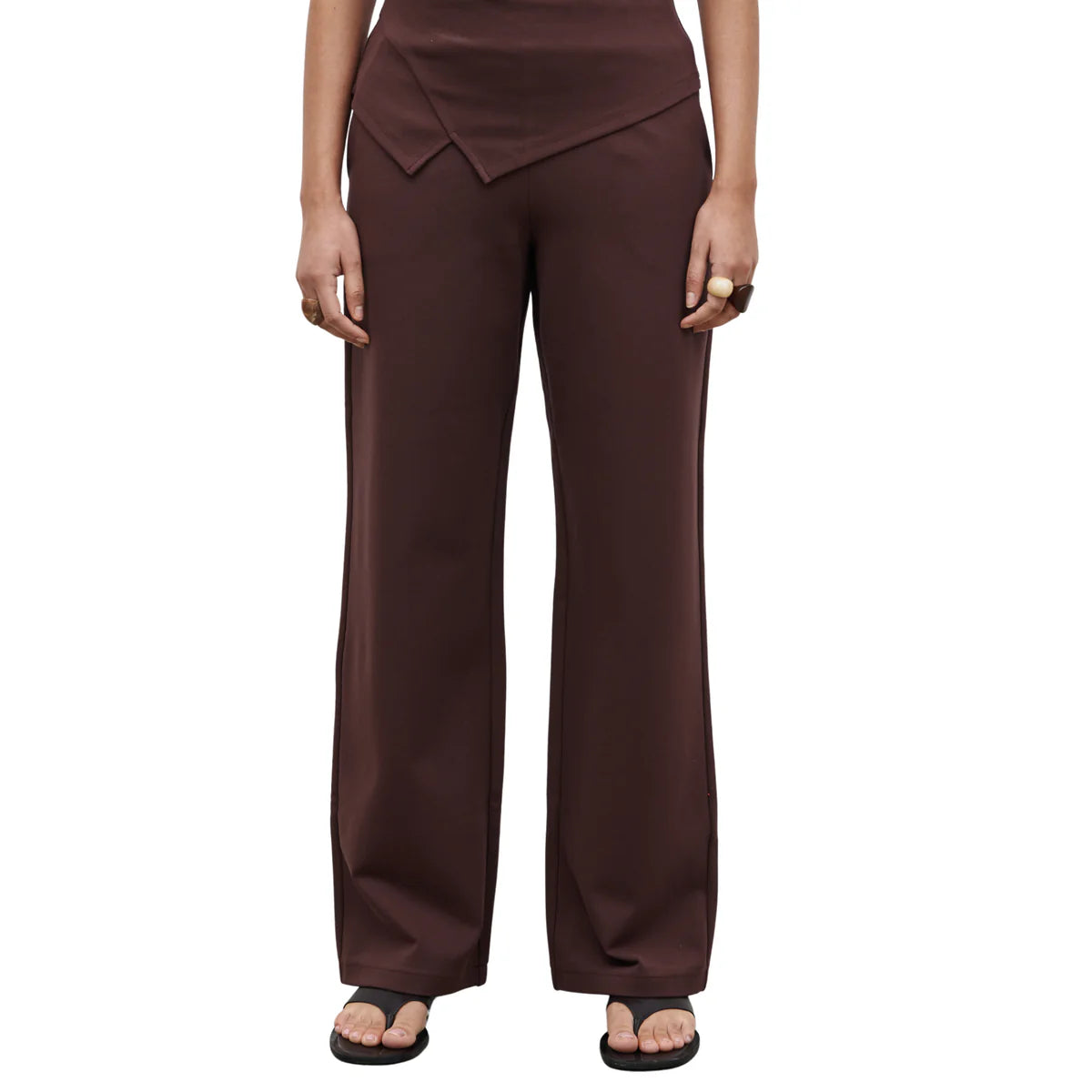Marni Straight Leg Jersey Trousers in Brown
