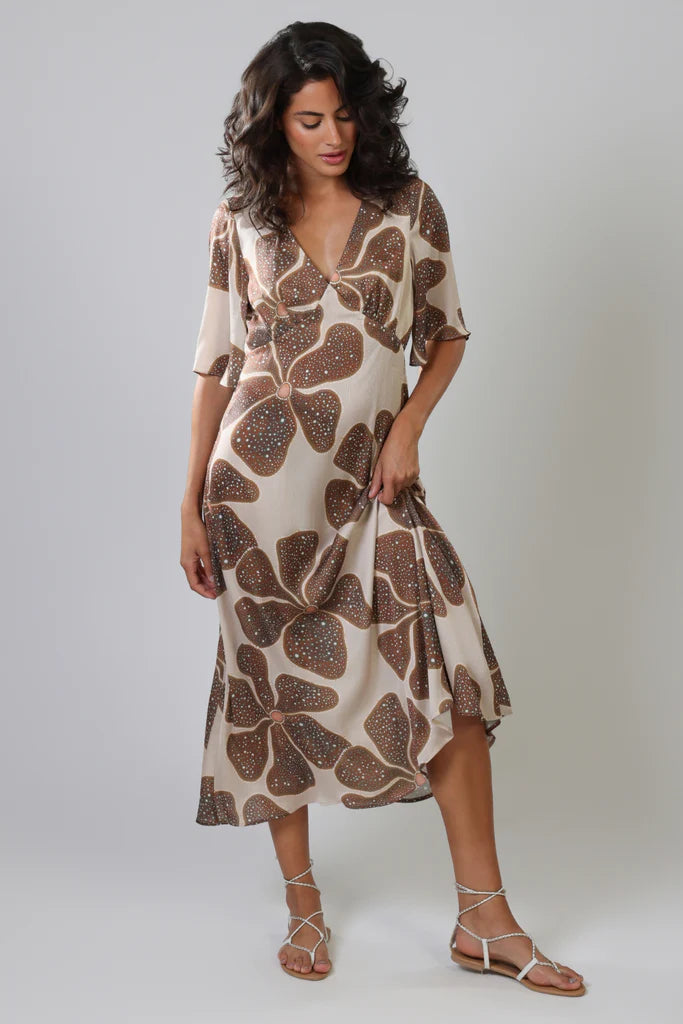 Full Bloom Blythe Dress in Cream