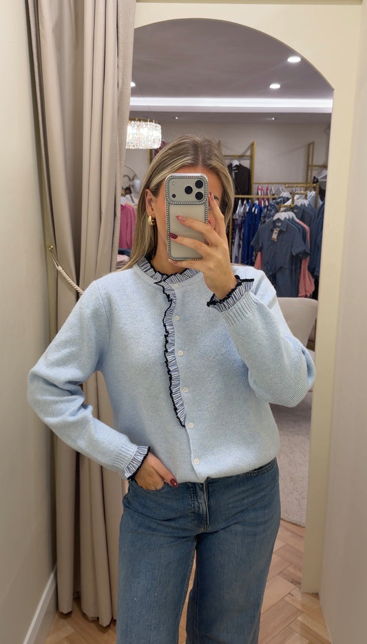 Therese Knit Cardigan in Blue