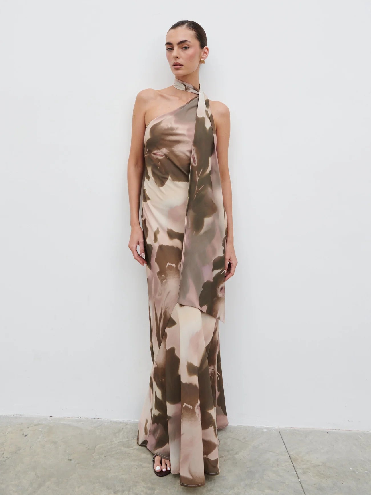 Sheree One Shoulder Chiffon Maxi Dress