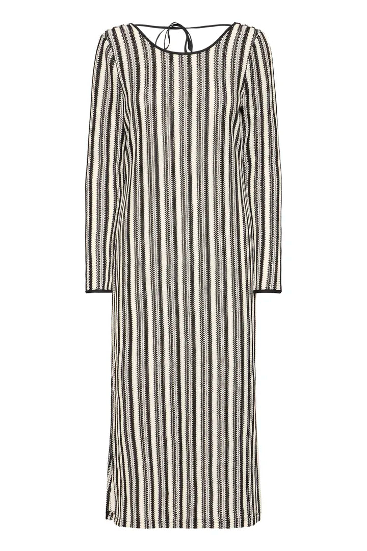 Ihoska Dress in Birch & Black Stripe
