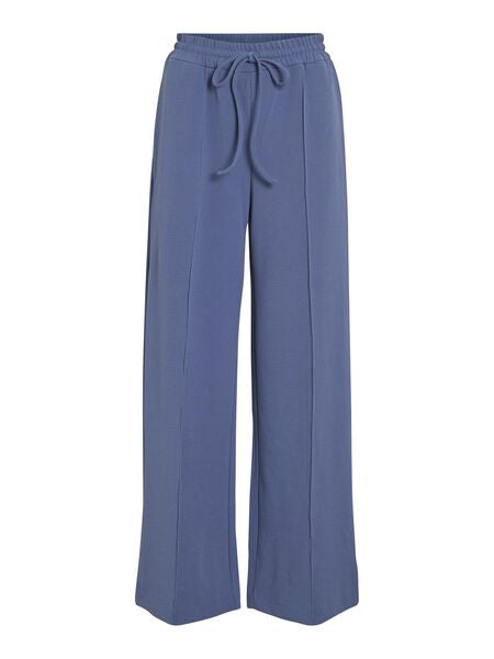 Highwaisted Wide Leg Trousers in Bijou Blue