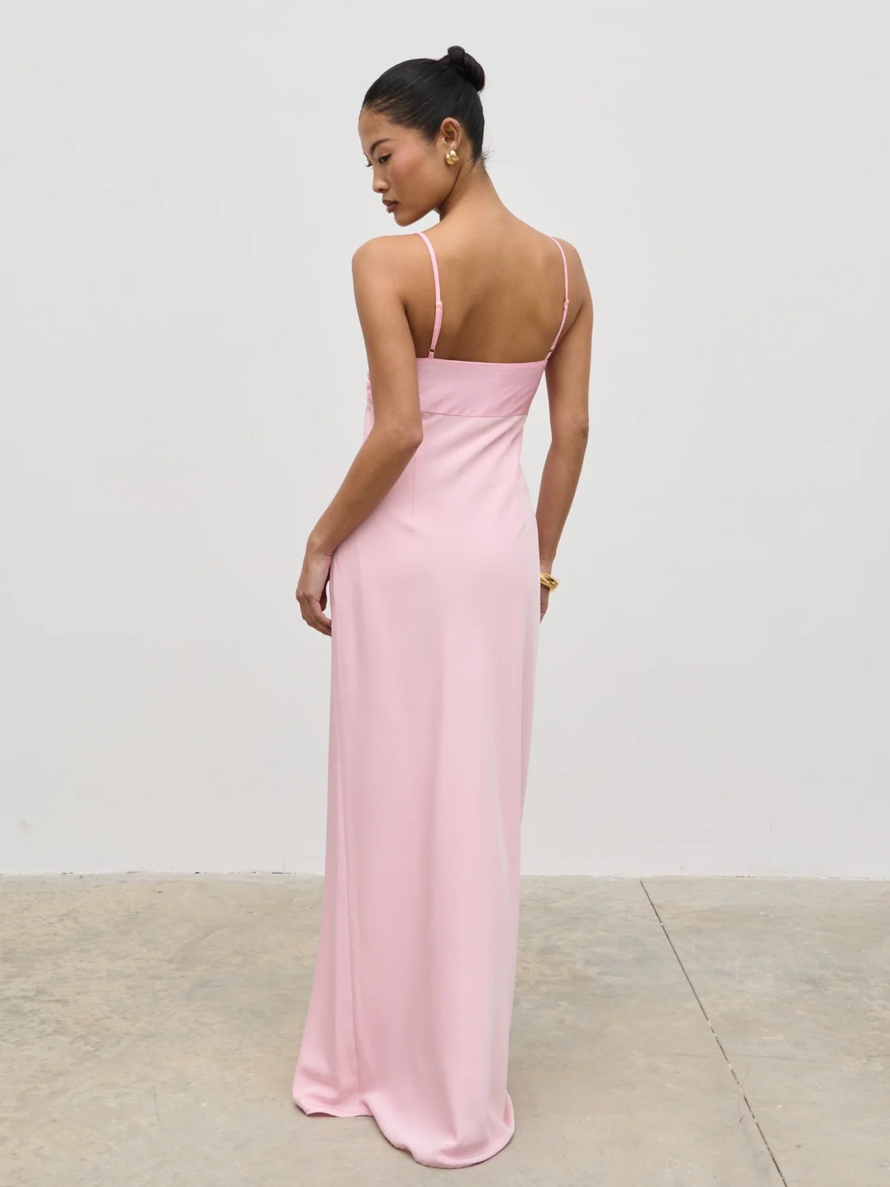 Joely Contrast Maxi Dress in Peony Pink