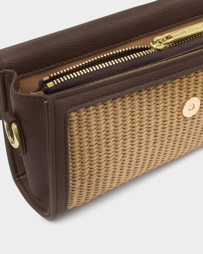 Glasses & Card Holder Travel Case in Raffia