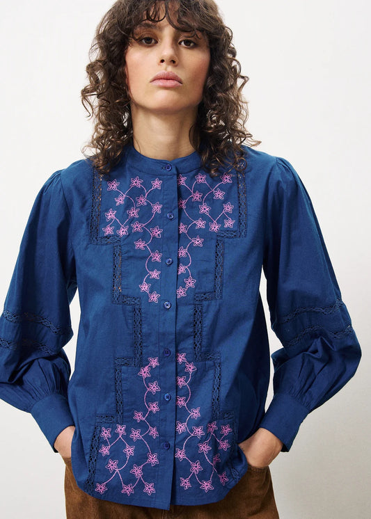 Frnch Evaleen Blouse Blue