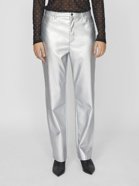 Vivic PU Trousers in Silver