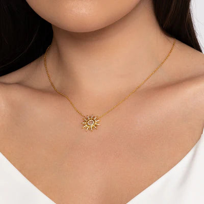 The Pink Box Gold Sunburst Necklace