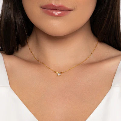 The Pink Box Gold Solitaire Necklace