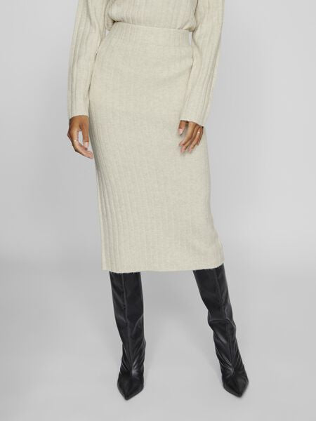 Vimiraz Knit Ribbed Skirt in Birch