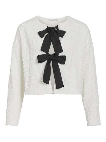 Viaria Sequin Cardigan in Snow White