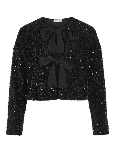 Viaria Sequin Cardigan in Black