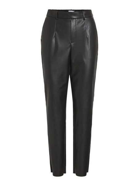 Vidagmar Coated High Waist Trousers in Black