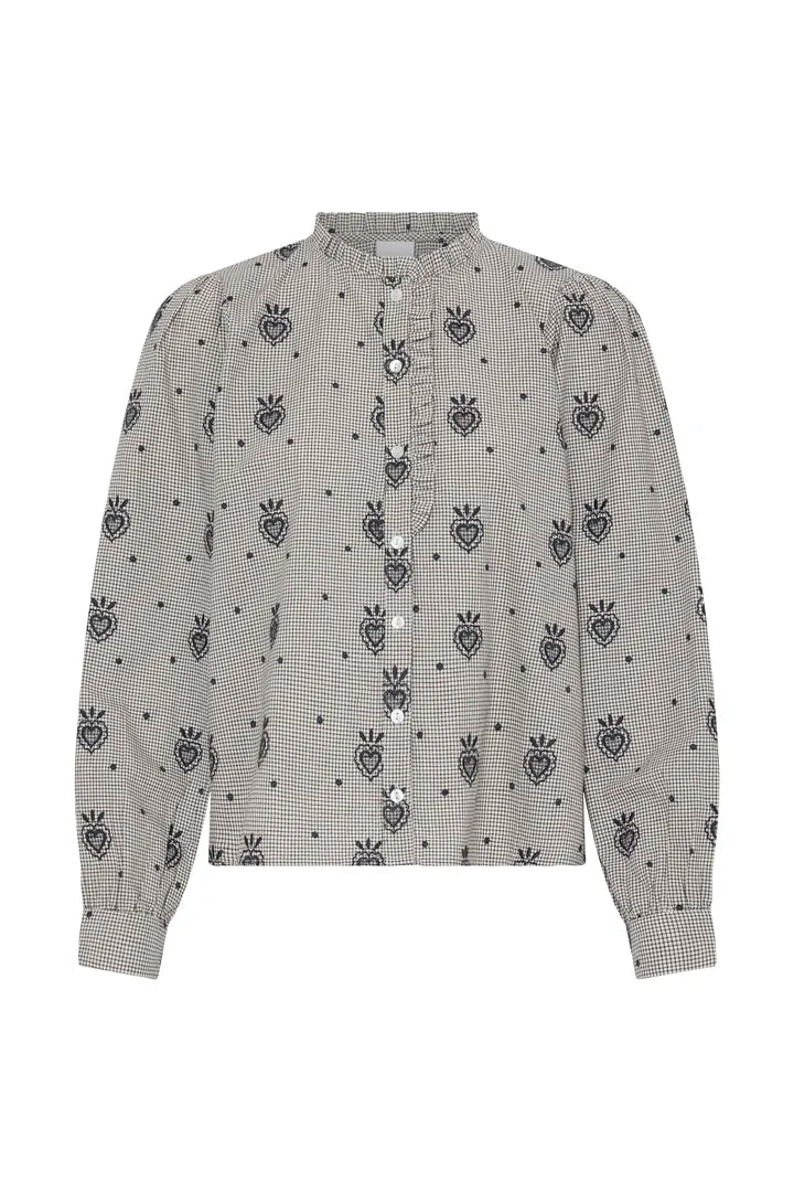 Iheloza Shirt in Birch/Dark Blue Check