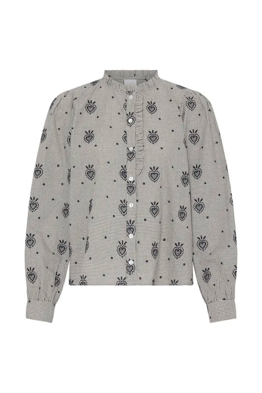 Iheloza Shirt in Birch/Dark Blue Check