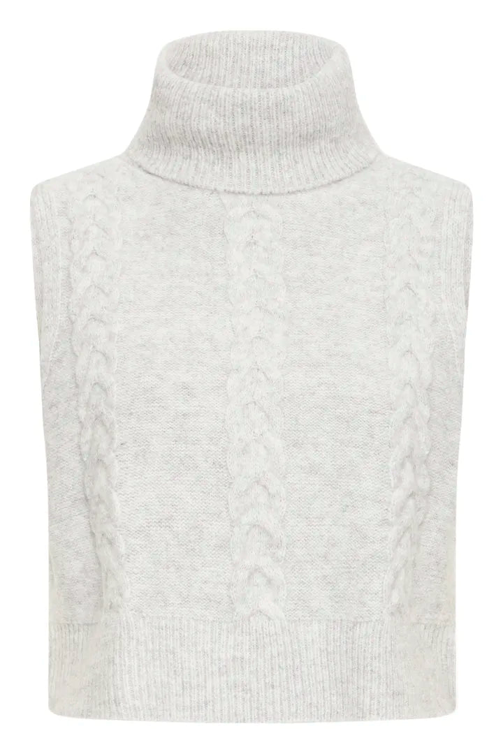 Iaalbertine Knit Vest in light grey melange