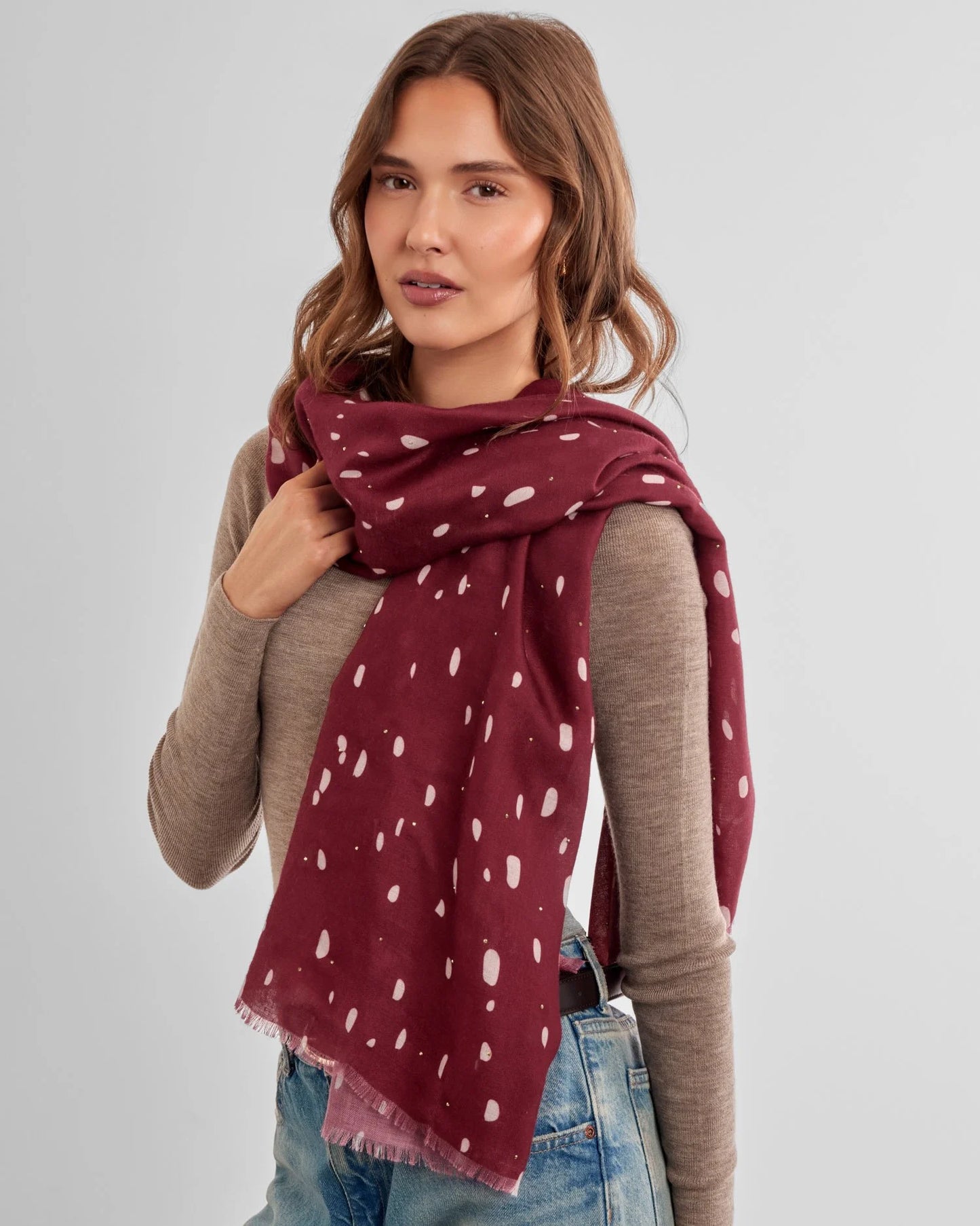 Printed Studded Scarf