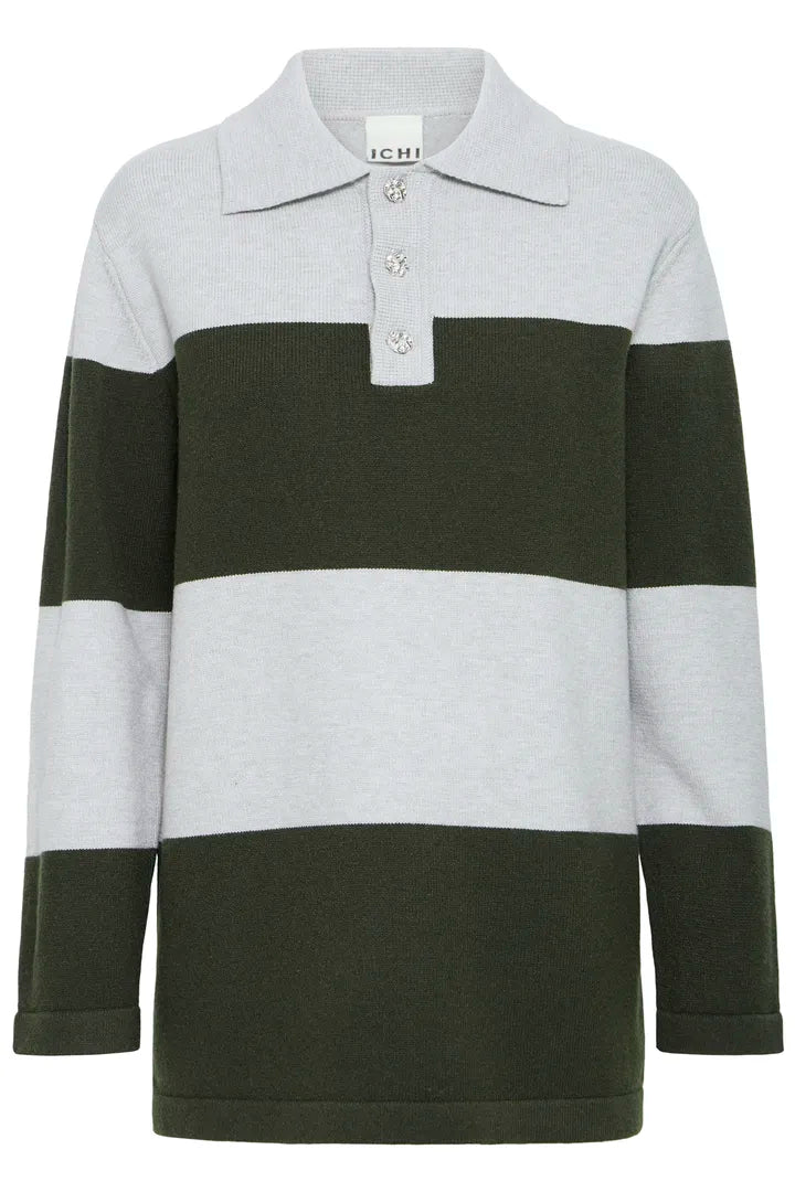 Ihaenola Pullover in Grey Melange with Roisin Stripe