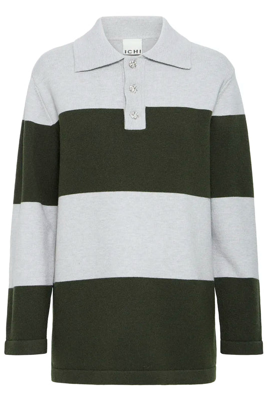 Ihaenola Pullover in Grey Melange with Roisin Stripe